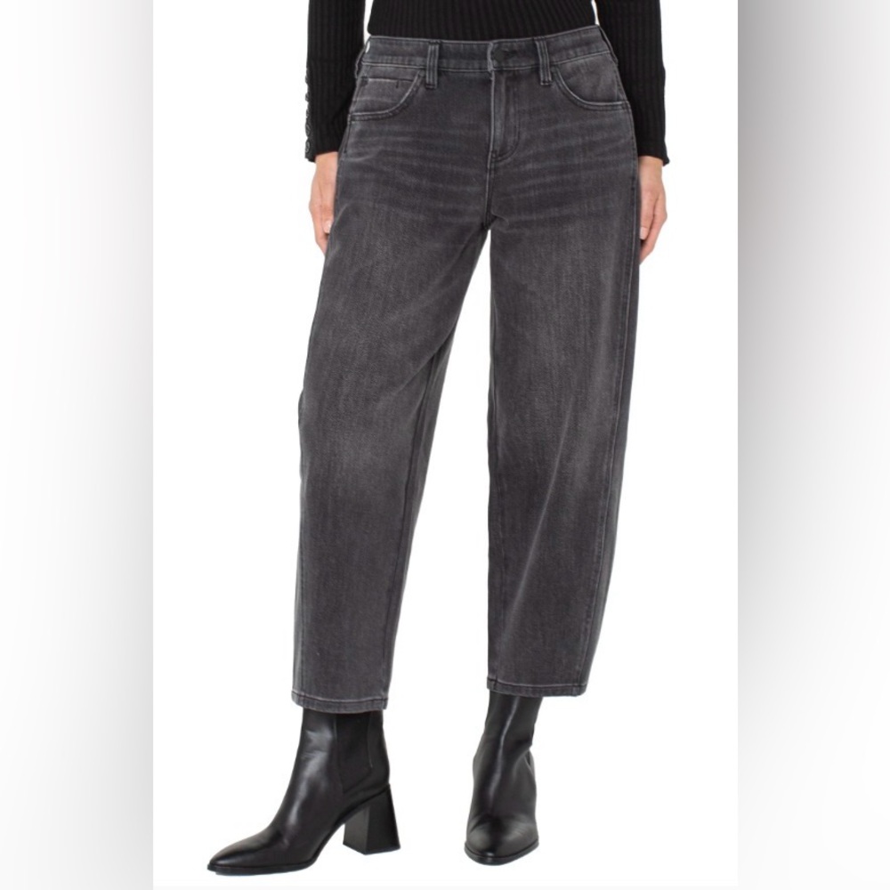 KUT from the Kloth Ashley Slouchy Barrel Leg Charcoal Wash Jeans